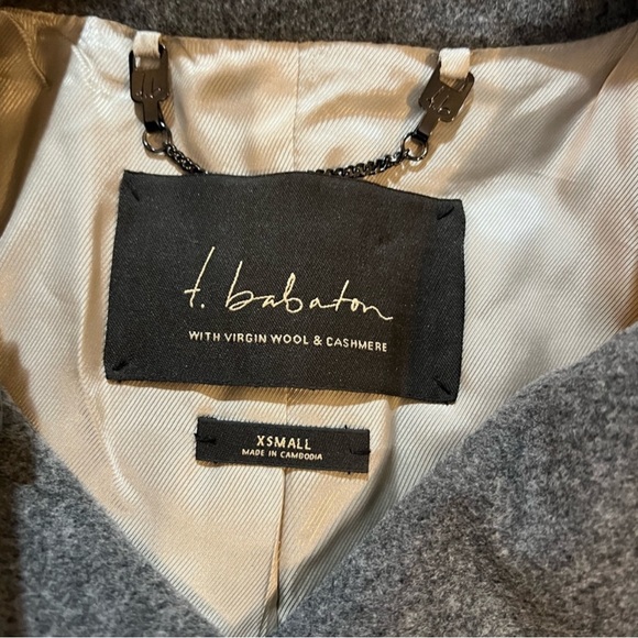 Babaton Pea Coat Grey Size XS - Picture 7 of 9